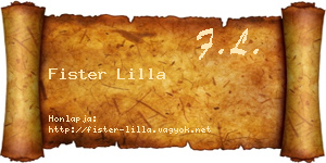 Fister Lilla névjegykártya